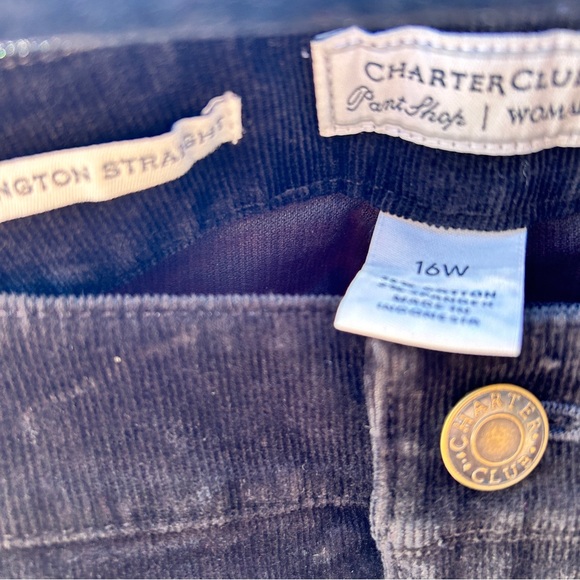Charter Club Black Lexington Corduroy Plus Jeans 16W NWT - Picture 4 of 6